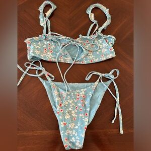 Frankie's Bikinis Blue Floral Bikini